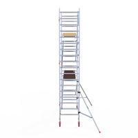 Rolsteiger Basic 90x305 6,2m werkhoogte carbon vloer tegen de gevel