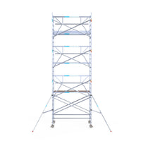 Steigeraanhanger afsluitbaar 250 + Rolsteiger Standaard 135x250 8,2m werkhoogte carbon vloer enkele voorloopleuning