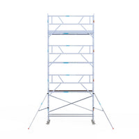 Rolsteiger Professional 75x305 8,2m werkhoogte carbon vloer tegen de gevel