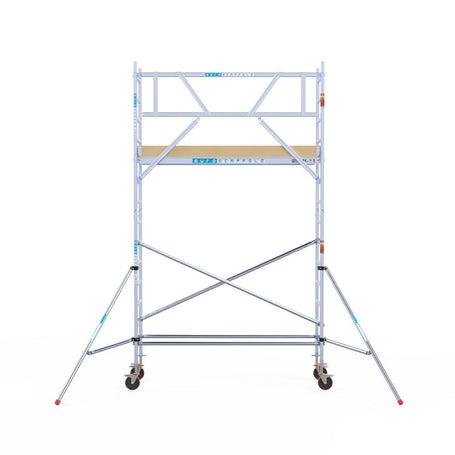 Rolsteiger Basic 75x250 5,2m werkhoogte carbon vloer tegen de gevel