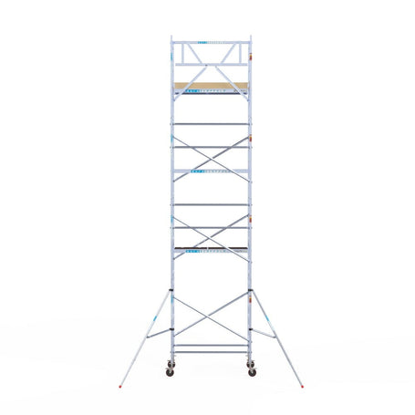 Rolsteiger Basic 90x190 9,2m werkhoogte carbon vloer tegen de gevel