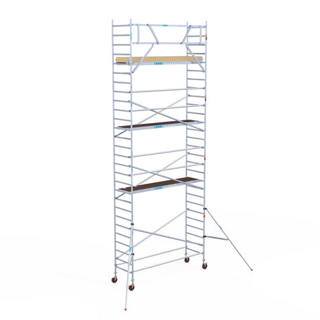 Rolsteiger Basic 90x305 9,2m werkhoogte carbon vloer tegen de gevel