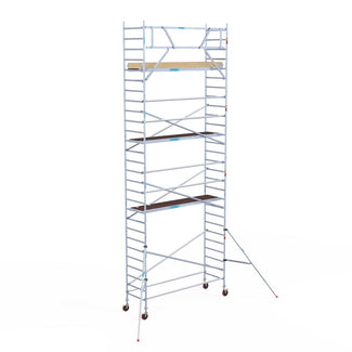 Rolsteiger Basic 90x305 9,2m werkhoogte carbon vloer tegen de gevel