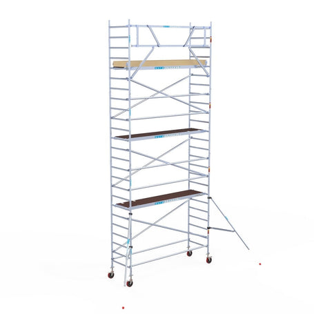 Rolsteiger Basic 90x305 8,2m werkhoogte carbon vloer tegen de gevel