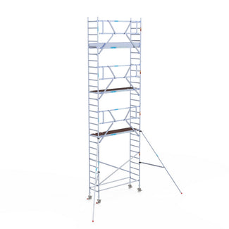 Rolsteiger Professional 75x250 9,2m werkhoogte carbon vloer tegen de gevel