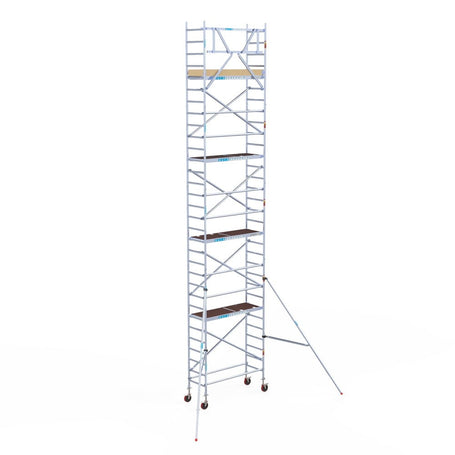 Rolsteiger Basic 75x190 10,2m werkhoogte carbon vloer tegen de gevel