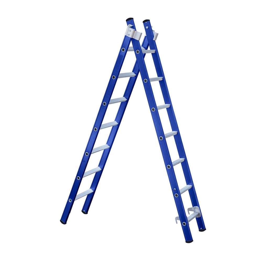 Eurostairs Reform ladder dubbel recht 2x7 sporten BLAUW