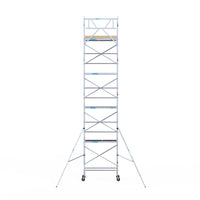 Rolsteiger Basic 75x190 10,2m werkhoogte carbon vloer tegen de gevel