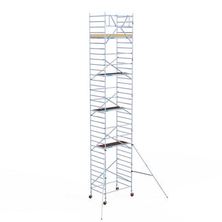 Rolsteiger Basic 135x190 11,2m werkhoogte carbon vloer tegen de gevel