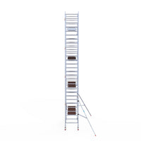 Rolsteiger Professional 90x250 9,2m werkhoogte carbon vloer tegen de gevel