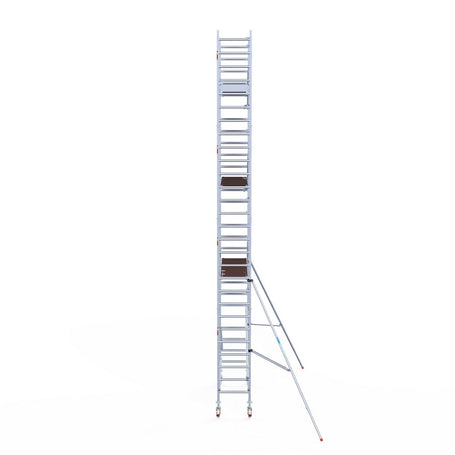 Rolsteiger Professional 75x250 9,2m werkhoogte carbon vloer tegen de gevel