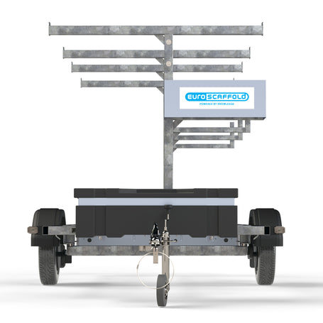 Steigeraanhanger 305 + Rolsteiger Standaard 135x305 12,2m werkhoogte enkele voorloopleuning
