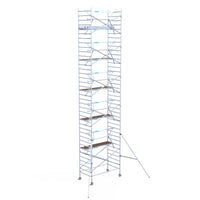 Steigeraanhanger afsluitbaar 250 + Rolsteiger Standaard 135x250 12,2m werkhoogte carbon vloer enkele voorloopleuning