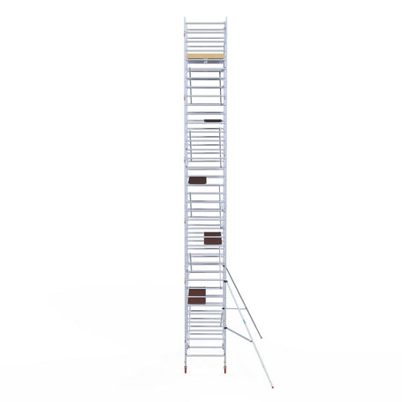 Rolsteiger Basic 135x250 12,2m werkhoogte carbon vloer tegen de gevel