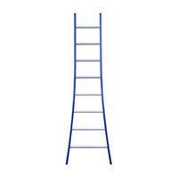 Eurostairs Ladder enkel uitgebogen 1x8 sporten BLAUW