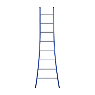 Eurostairs Ladder enkel uitgebogen 1x8 sporten BLAUW