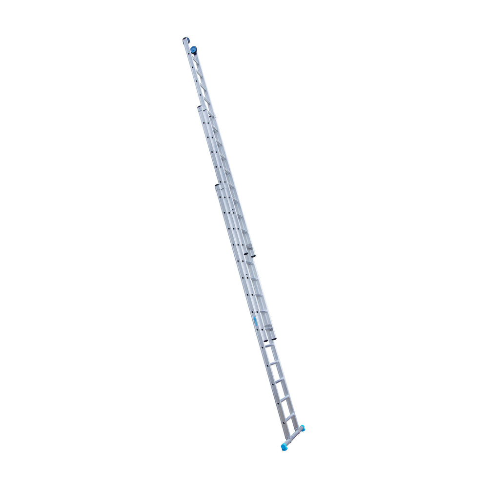 Eurostairs Opsteek ladder driedelig recht 3x14 sporten + gevelrollen