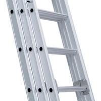Eurostairs Reform ladder driedelig uitgebogen 3x10 sporten + gevelrollen