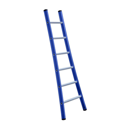 Eurostairs Ladder enkel uitgebogen 1x6 sporten BLAUW