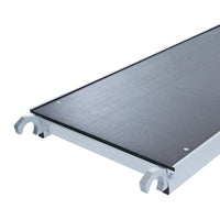 Aanhanger en rolsteiger 135x190x7,2m werkhoogte en dubbele voorloopleuning