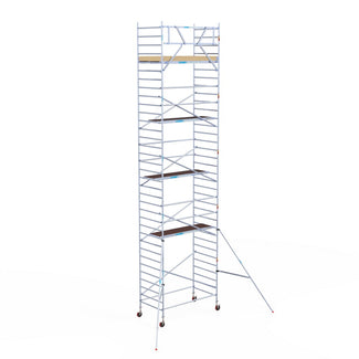 Rolsteiger Basic 135x250 11,2m werkhoogte carbon vloer tegen de gevel