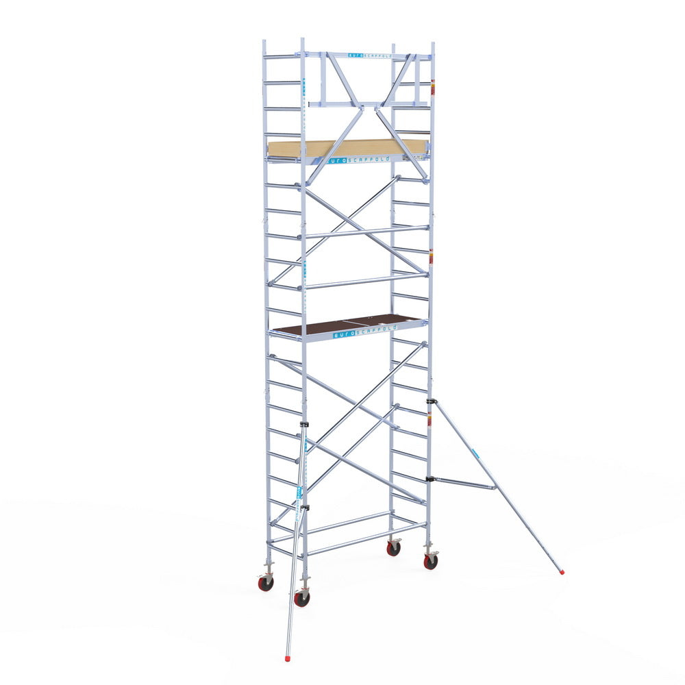 Rolsteiger Basic 75x190 7,2m werkhoogte carbon vloer tegen de gevel