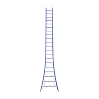 Eurostairs Ladder enkel uitgebogen 1x20 sporten BLAUW