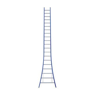 Eurostairs Ladder enkel uitgebogen 1x20 sporten BLAUW