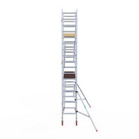 Rolsteiger Basic 75x250 6,2m werkhoogte carbon vloer tegen de gevel