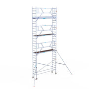 Rolsteiger Professional 75x305 9,2m werkhoogte carbon vloer tegen de gevel