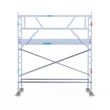 Rolsteiger Professional 90x305 4,2m werkhoogte carbon vloer tegen de gevel