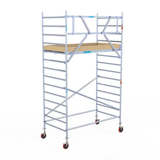 Rolsteiger Basic 135x250 5,2m werkhoogte carbon vloer tegen de gevel