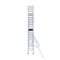 Rolsteiger Basic 75x250 7,2m werkhoogte carbon vloer tegen de gevel