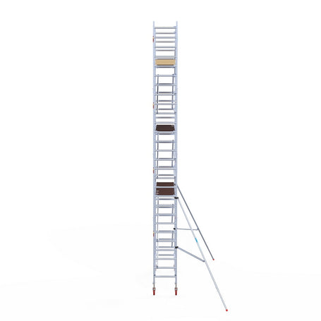 Rolsteiger Basic 75x250 9,2m werkhoogte carbon vloer tegen de gevel