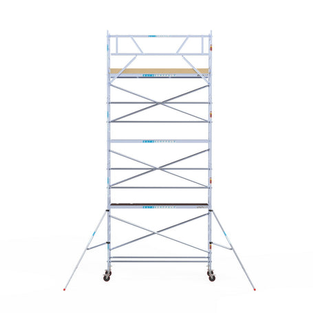 Rolsteiger Basic 75x305 8,2m werkhoogte carbon vloer tegen de gevel