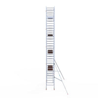 Rolsteiger Professional 90x305 10,2m werkhoogte carbon vloer tegen de gevel