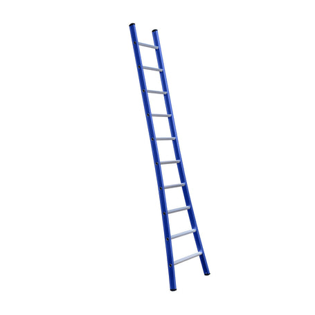 Eurostairs Ladder enkel uitgebogen 1x10 sporten BLAUW