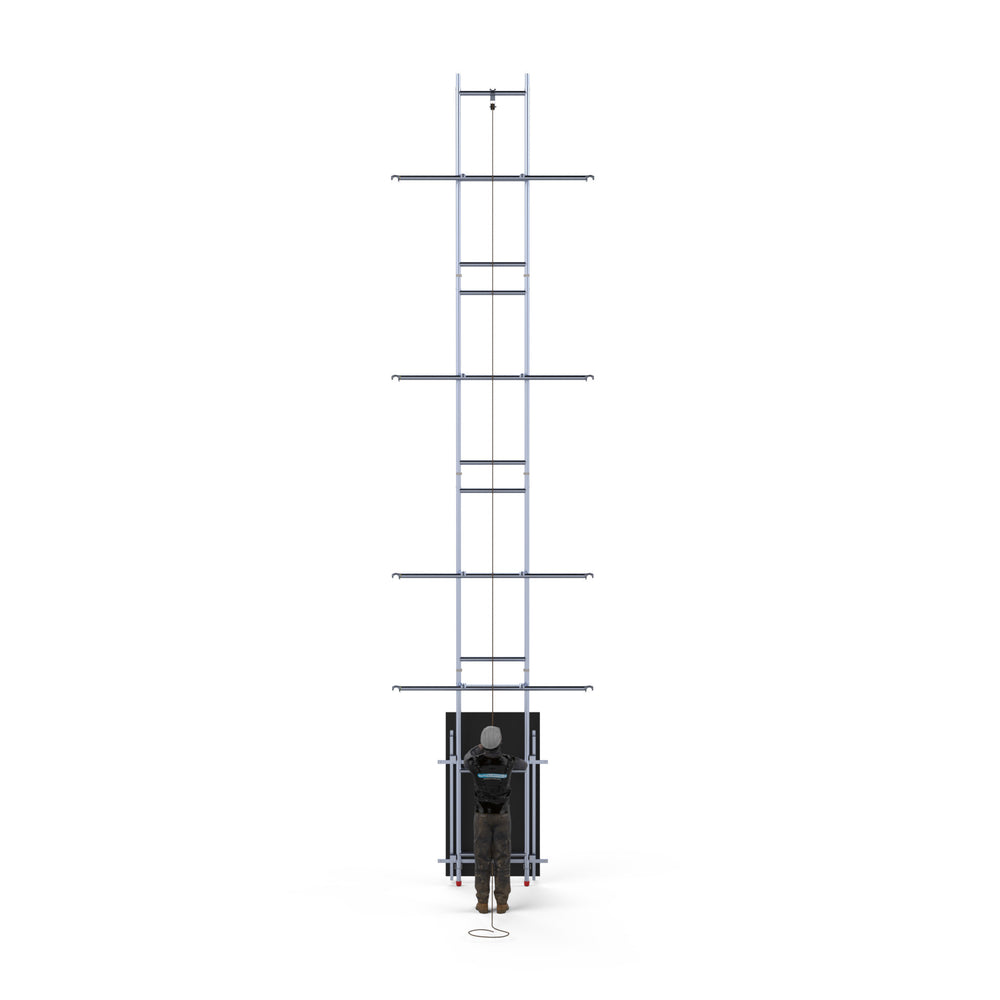 Zonnepanelen steiger 135x250 8,2m werkhoogte incl. Safeguard dakrandbeveiliging