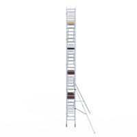 Rolsteiger Basic 75x250 10,2m werkhoogte carbon vloer tegen de gevel
