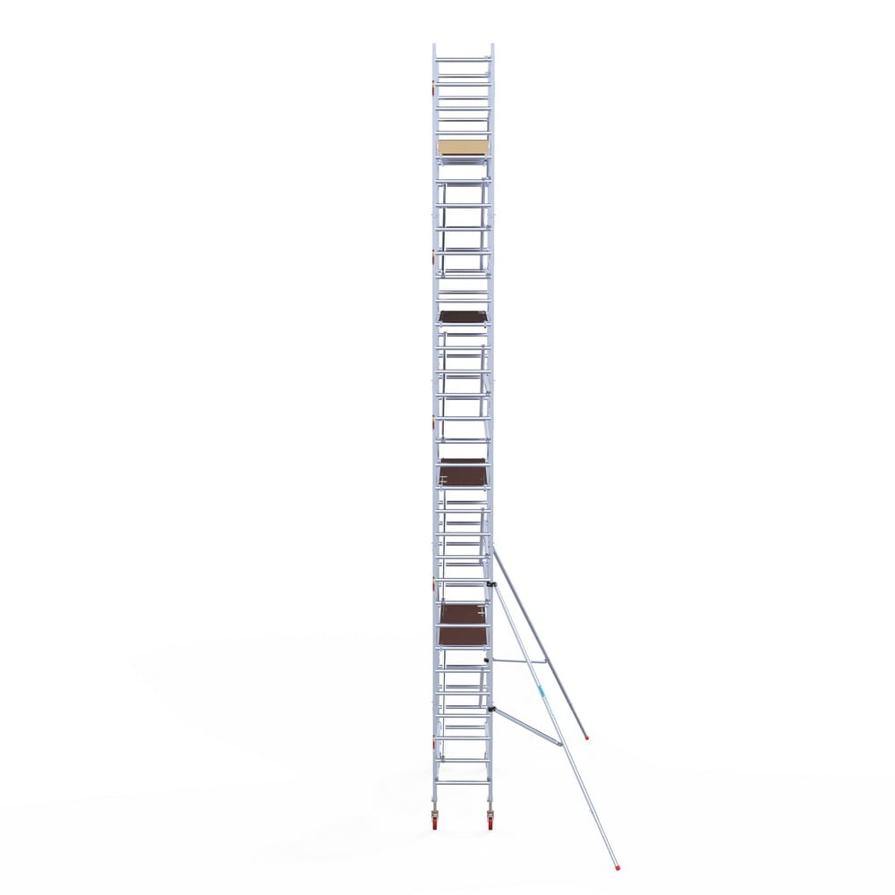 Rolsteiger Basic 75x250 10,2m werkhoogte carbon vloer tegen de gevel