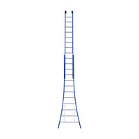 Eurostairs Reform ladder dubbel uitgebogen 2x12 sporten BLAUW