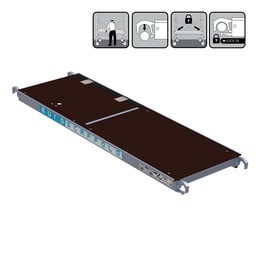 Houten panelen voor steigerplatforms (190cm) Met luik - Los verkrijgbaar