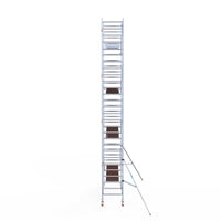 Rolsteiger Professional 90x305 9,2m werkhoogte carbon vloer tegen de gevel