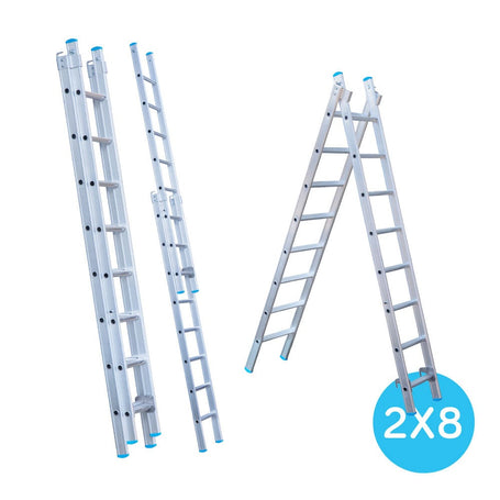 Eurostairs Reform ladder dubbel recht 2x8 sporten