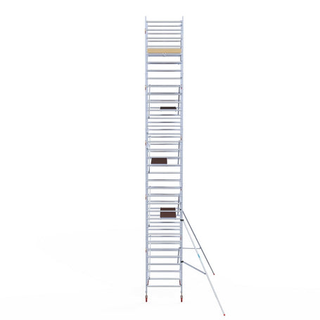 Rolsteiger Basic 135x190 11,2m werkhoogte carbon vloer tegen de gevel