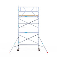 Rolsteiger Basic 90x250 6,2m werkhoogte carbon vloer tegen de gevel