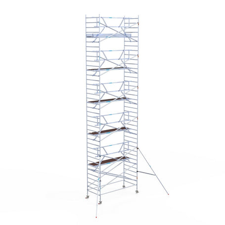 Rolsteiger Professional 135x305 12,2m werkhoogte carbon vloer tegen de gevel