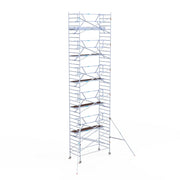 Rolsteiger Professional 135x305 12,2m werkhoogte carbon vloer tegen de gevel