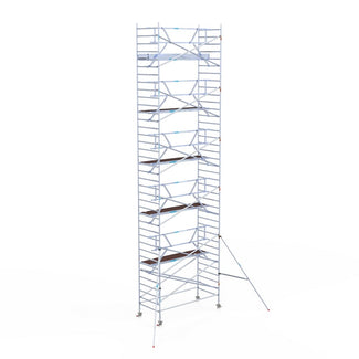 Rolsteiger Professional 135x305 12,2m werkhoogte carbon vloer tegen de gevel