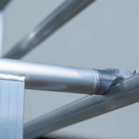 Rolsteiger Basic 135x250 7,2m werkhoogte carbon vloer tegen de gevel